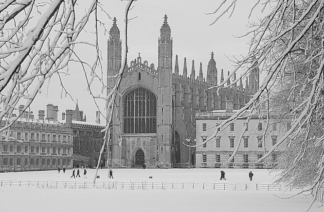 King's College in the snow